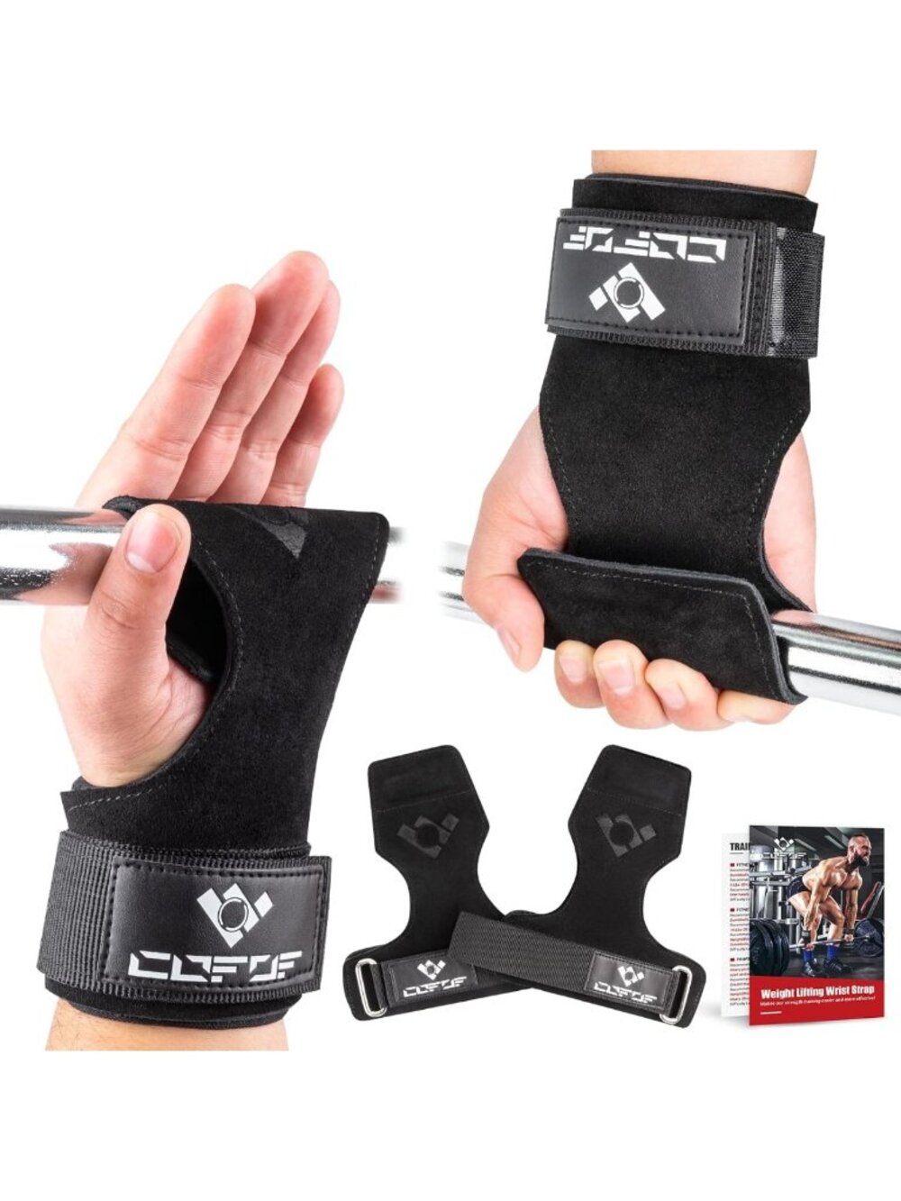 Double-Layer Leather Weight Lifting Wrist Straps for Deadlifts & Powerlifting